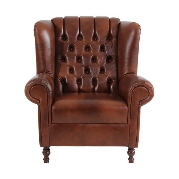 Brązowy fotel skórzany Max Winzer Vary-image-1