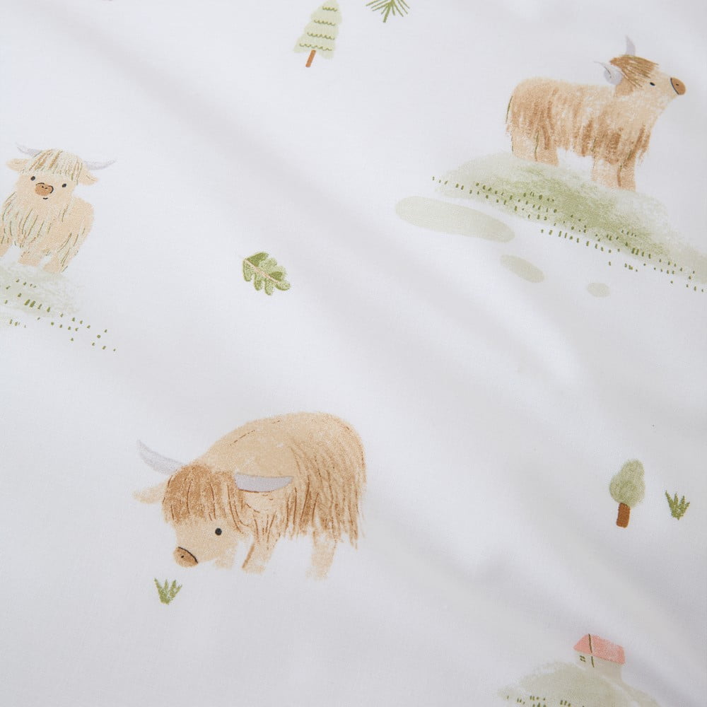 Białe bawełniane prześcieradło dziecięce do łóżeczka z gumką 70x140 cm Mini Moo Cow – Bianca (zdjęcie 3)