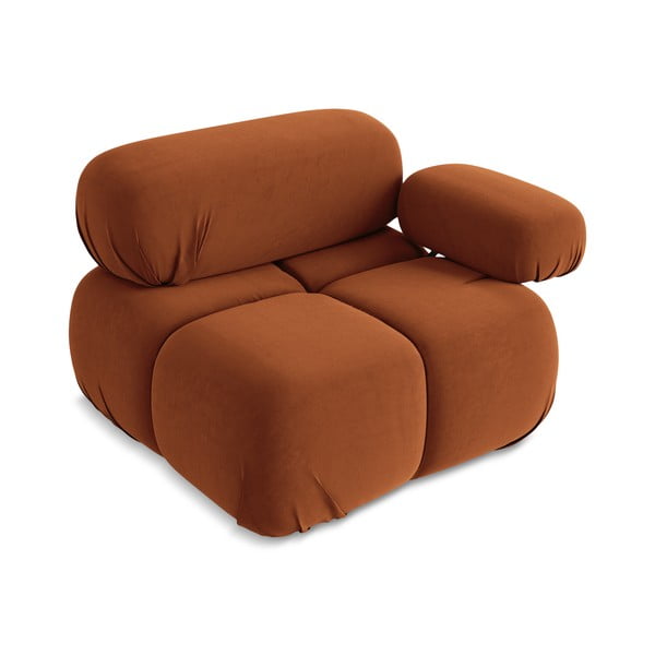 Pomarańczowy aksamitny moduł sofy (prawostronny) Lokua – Makamii-image-3