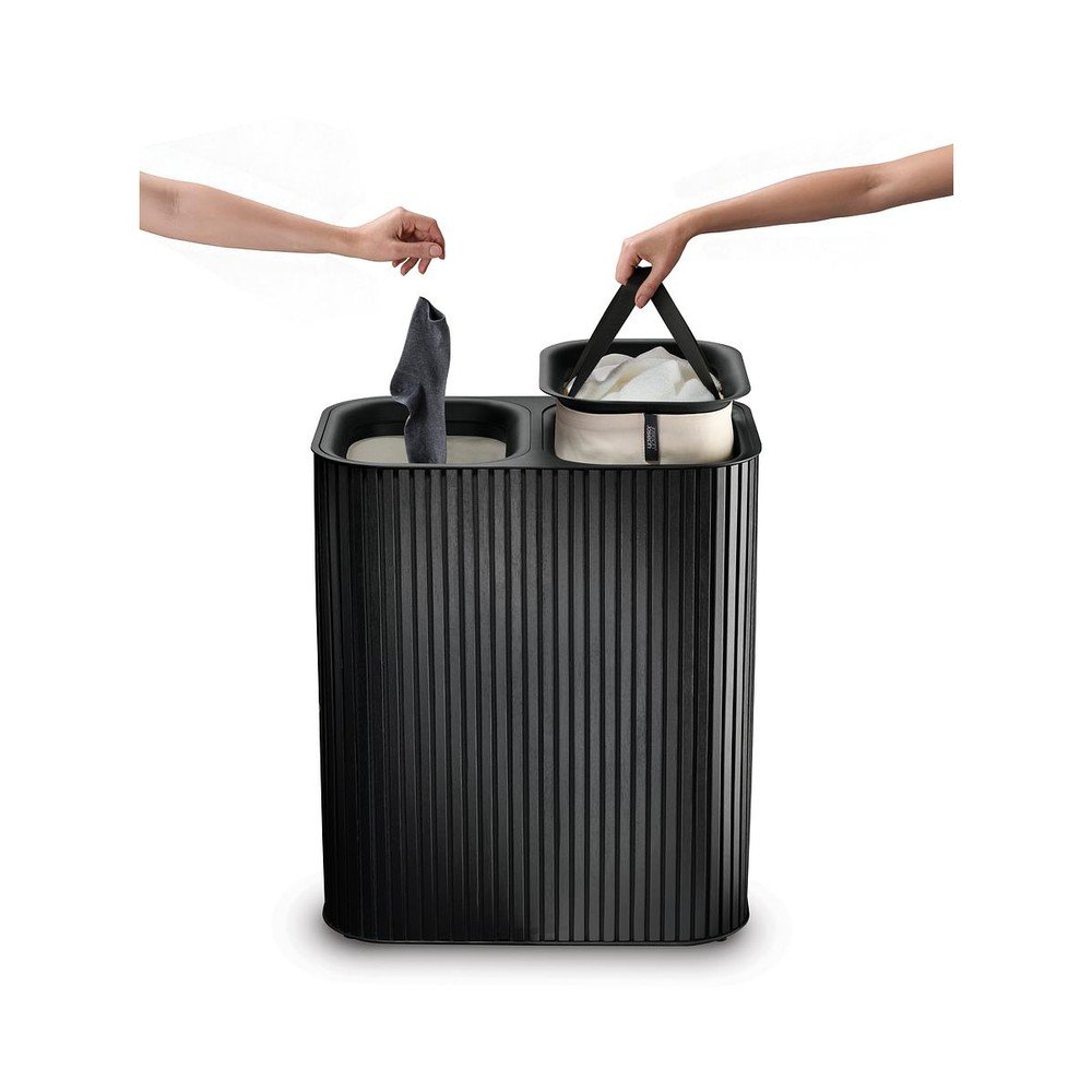 Czarny bambusowy kosz na pranie 2x45 l Tota Luxe – Joseph Joseph (zdjęcie 6)