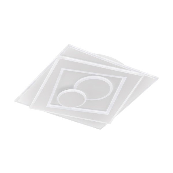 Biała metalowa lampa sufitowa LED ze zdalnym sterowaniem i ściemniaczem 50x50 cm Ratio – Fischer & Honsel