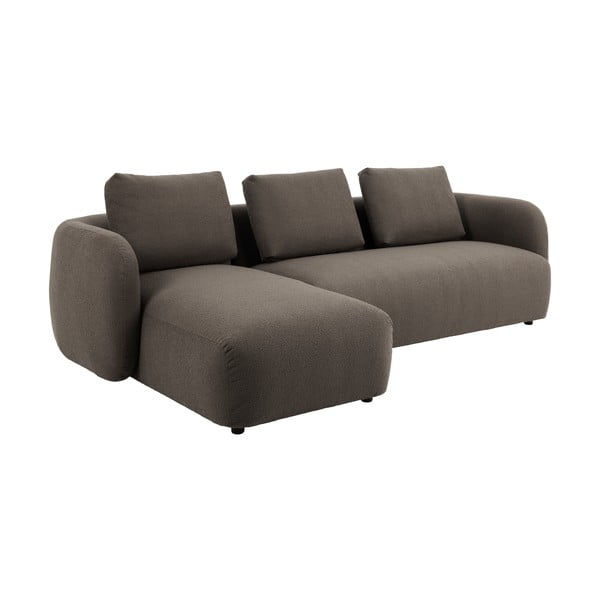 Szary/brązowy narożnik z materiału bouclé (lewostronny) Imola – Bonami Selection-image-2