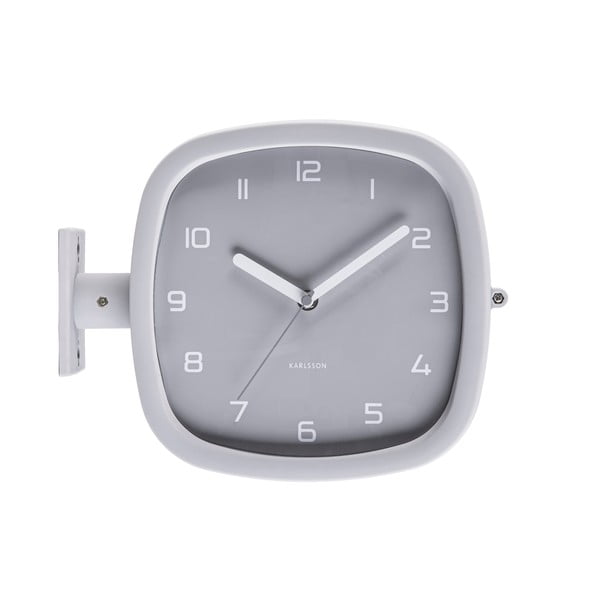 Szary zegar ścienny Karlsson Slides, 29x24,5 cm