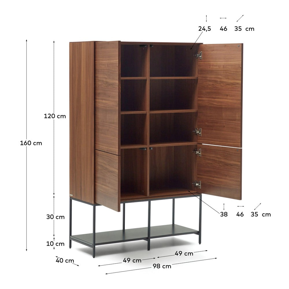 Brązowa szafka w dekorze orzecha 97,5x160x40 cm Vedrana – Kave Home (zdjęcie 6)