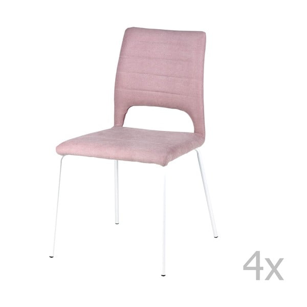 Zestaw 4 różowych krzeseł do jadalni sømcasa Lena