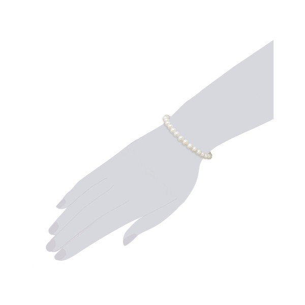 Biała bransoletka z pereł Muschel, białe perły ⌀ 0,6 x długość 16 cm-image-1