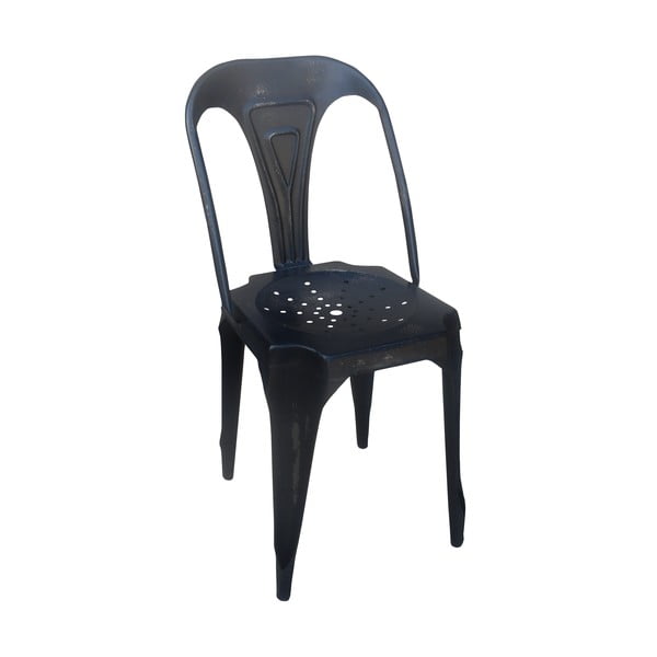 Czarne metalowe krzesło retro Antic Line Sofian