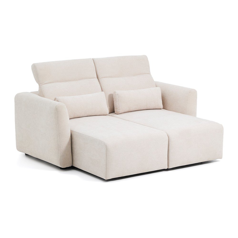 Beżowa częściowo rozkładana sofa z tkaniny szenilowej z szezlongiem 180 cm Lares – Kave Home (zdjęcie 8)