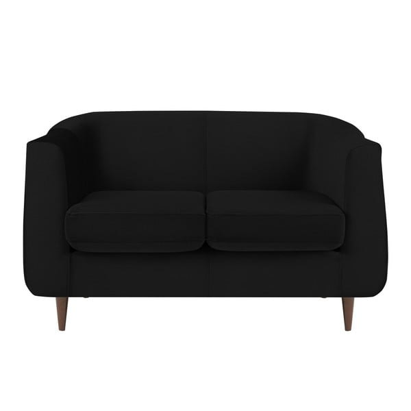 Czarna aksamitna sofa Kooko Home Glam, 125 cm