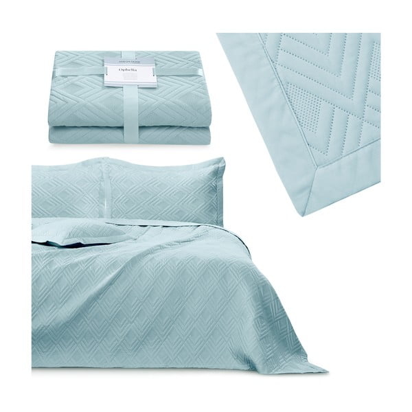 Jasnoniebieska narzuta pikowana z mikrowłókna 220x240 cm Ophelia – Restilo-image-4