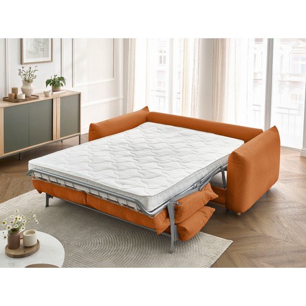 Pomarańczowa rozkładana sofa 214 cm Ernest – Bobochic Paris-image-1
