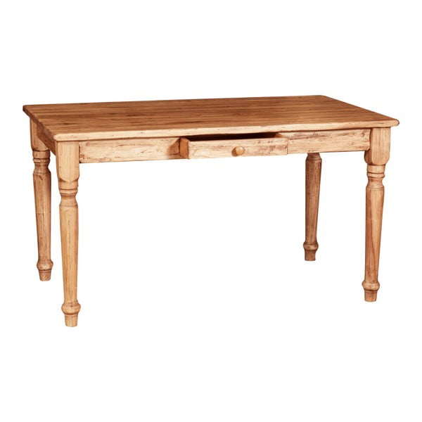 Drewniany stół z szufladą Biscottini Draw, 140x90 cm
