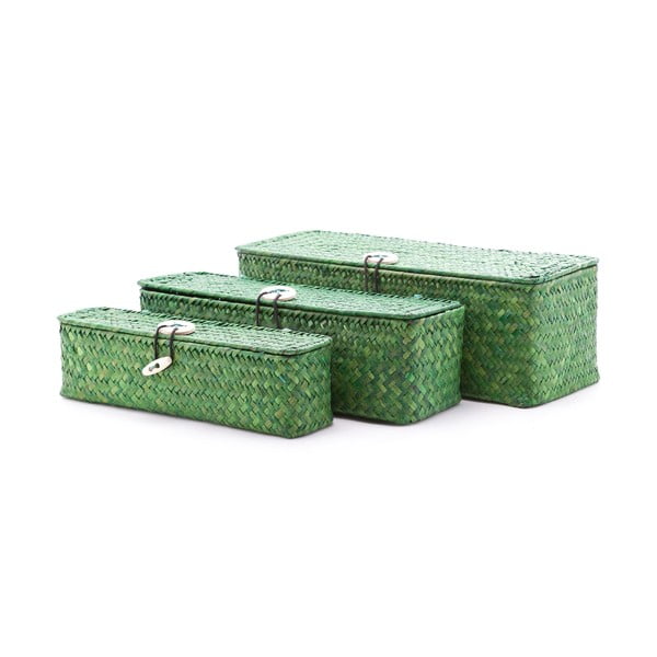 Zestaw 3 pudełek Seagrass Green
