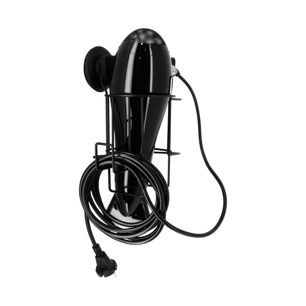 Czarny uchwyt ścienny do suszarki do włosów Compactor Bestlock-image-1