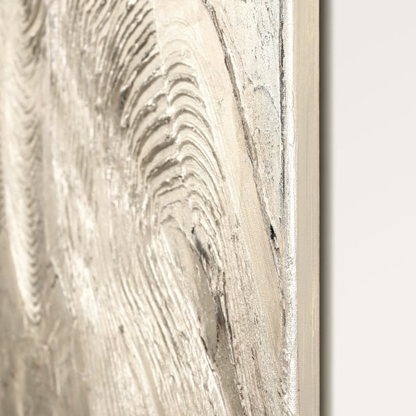Ręcznie malowany obraz 88x118 cm Metallic Silver – Malerifabrikken-image-2