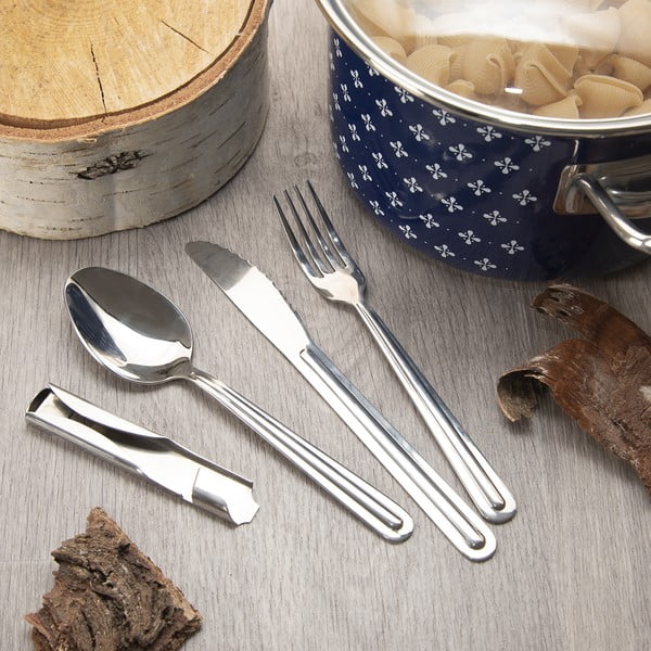 Sztućce 4 szt. ze stali nierdzewnej w kolorze srebra KEMP – Orion-image-1