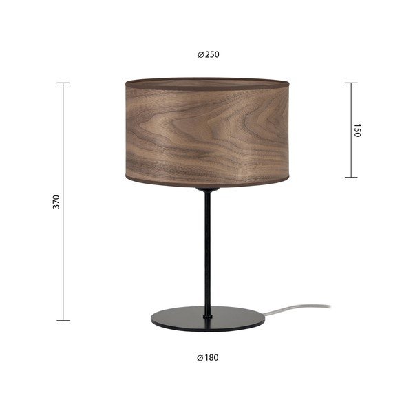Ciemnobrązowa lampa stołowa z naturalnego forniru Sotto Luce Tsuri S, ⌀ 25 cm-image-3