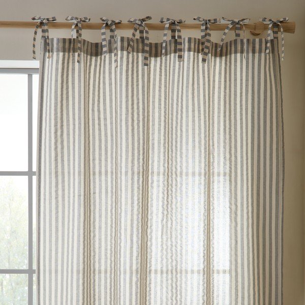 Szara zasłona 140x229 cm Zanzibar Woven Stripe – Pineapple Elephant