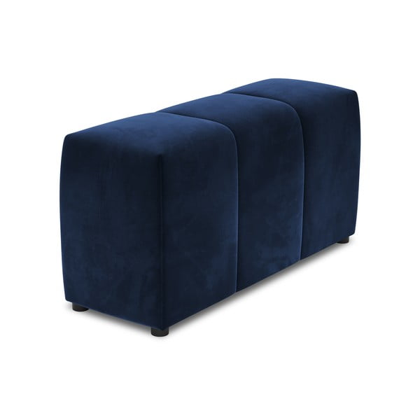 Niebieski aksamitny podłokietnik do sofy modułowej Rome Velvet – Cosmopolitan Design