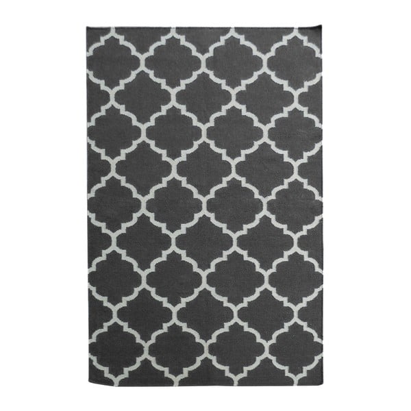 Czarny dywan wełniany, 200x140 cm