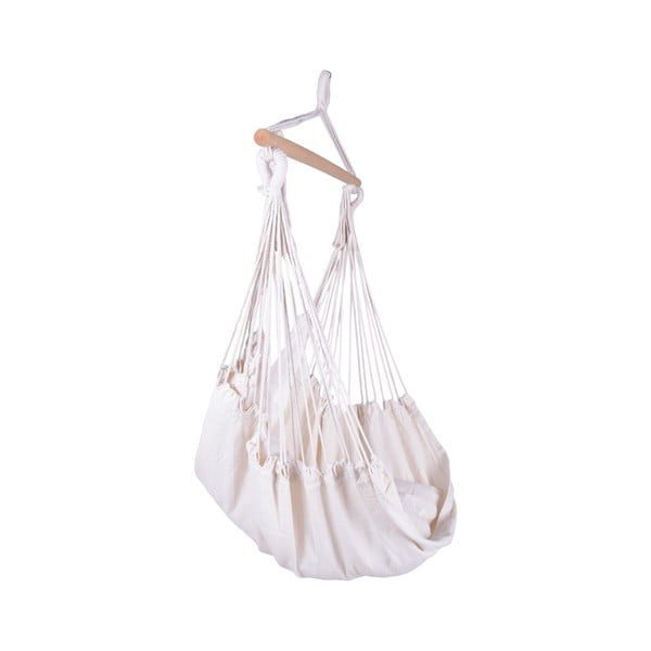 Kremowy tapicerowany wiszący fotel ogrodowy Tobago – Garden Pleasure-image-2