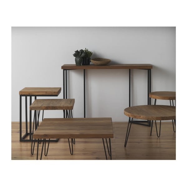 Stolik z blatem z drewna wiązu Geese Camile, ⌀ 46 cm-image-1