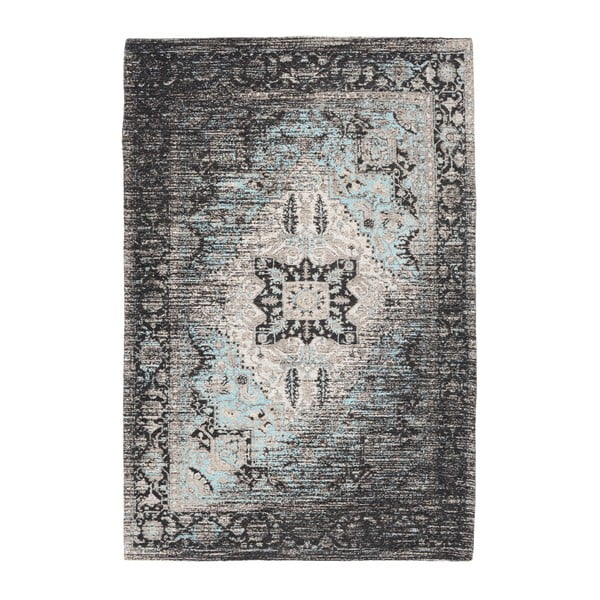 Czarno-niebieski dywan szenilowy InArt Ravena, 180x120 cm