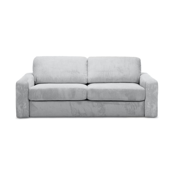 Jasnoszara sztruksowa rozkładana sofa 195 cm Nona – Makamii