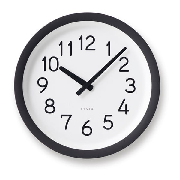 Zegar w czarnej ramie Lemnos Clock Day To Day, ⌀ 29,8 cm