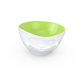 Biało-pistacjowa porcelanowa uśmiechnięta miska 58products