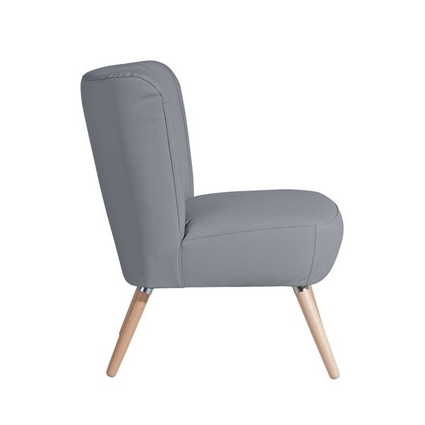 Szary fotel z imitacji skóry Max Winzer Neele Leather Gray-image-1