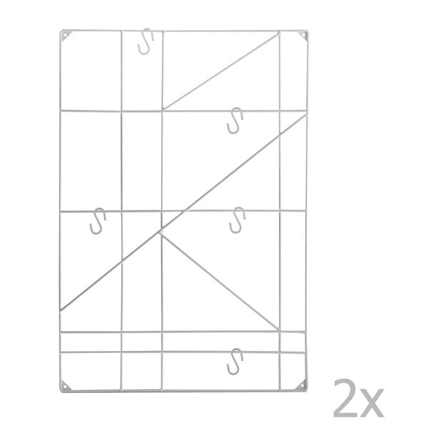 Zestaw 2 białych ściennych uchwytów z hakami U5 Versa Geometric