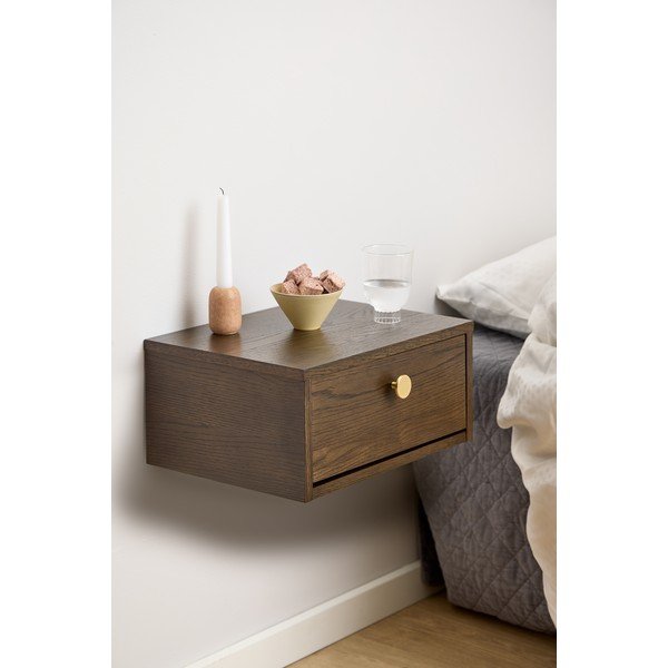 Szafka nocna w dekorze dębu w ciemnym naturalnym kolorze Monfort – Actona-image-1