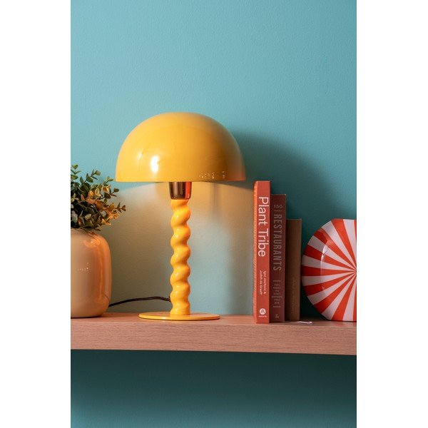 Żółta lampa stołowa z metalowym kloszem (wysokość 39 cm) Prisa – Leitmotiv-image-1