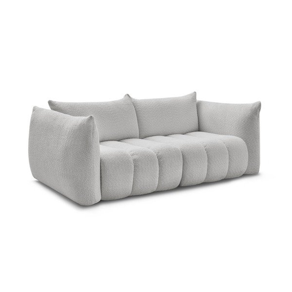 Jasnoszara sofa z materiału bouclé 234 cm Azra – Bobochic Paris-image-2