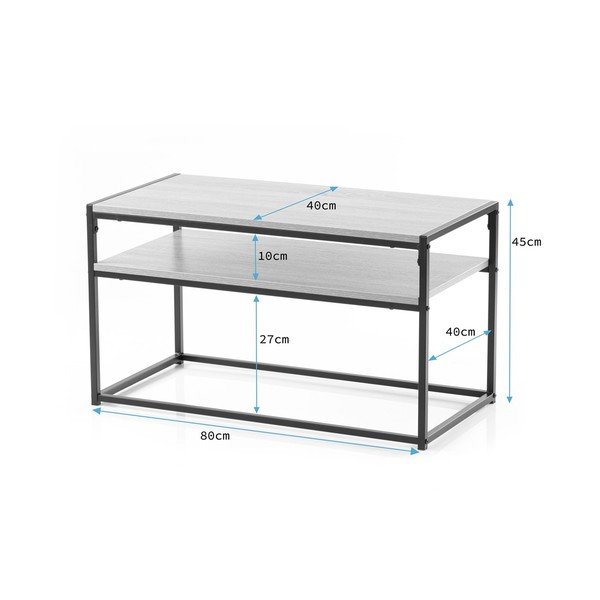 Brązowy stolik z blatem w dekorze orzecha 40x80 cm Pjan – Homede-image-4
