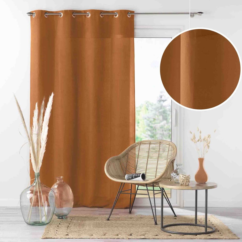 Brązowa zasłona z mikrowłókna 140x260 cm Absolu – douceur d'intérieur (zdjęcie 8)