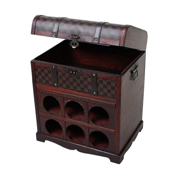 Brązowa szafka na wino liczba butelek 6, 41x48 cm – Deco Pleasure-image-2