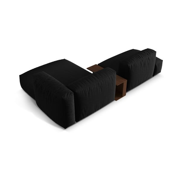 Czarny narożnik modułowy (prawostronny) Martina – Micadoni Home-image-4