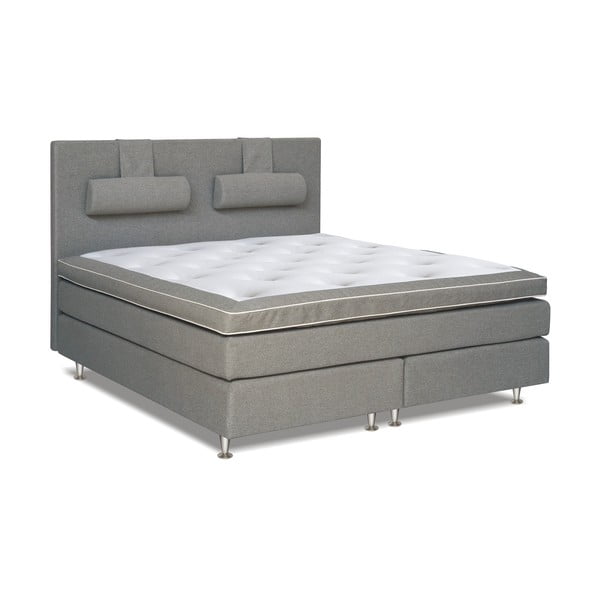Szare łóżko z materacem Gemega Hilton, 160x200 cm