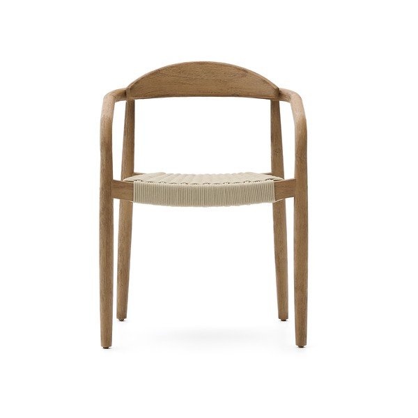 Beżowo-naturalny drewniany fotel jadalniany Nina – Kave Home-image-2