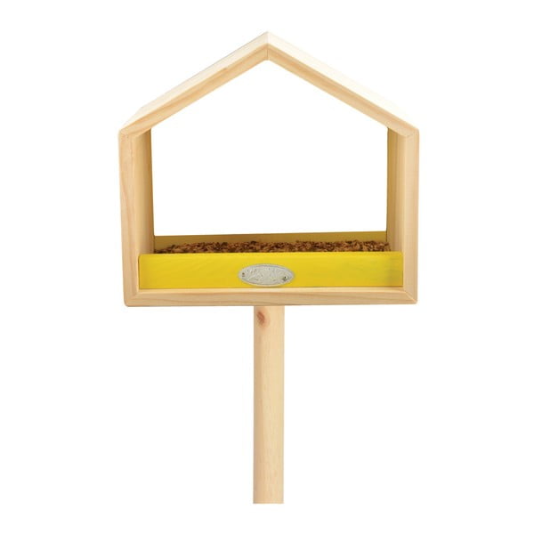 Karmnik z drewna sosnowego z żółtym elementem Esschert Design, wys. 111 cm