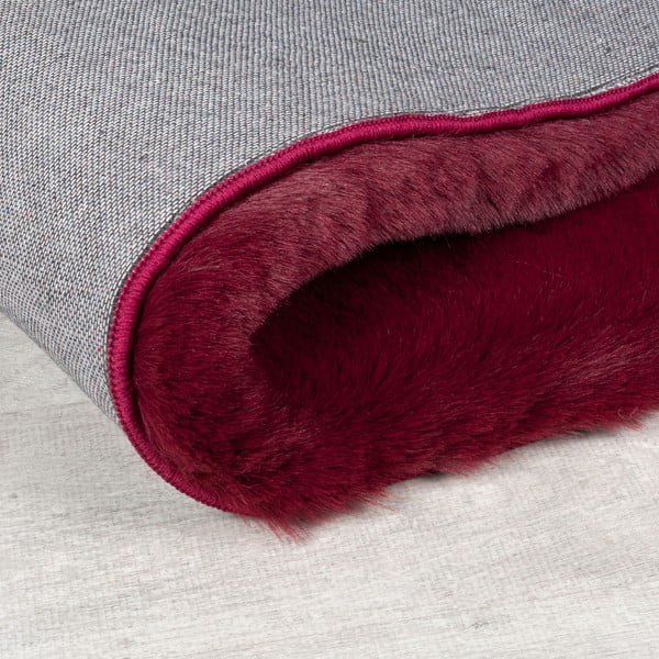 Bordowa syntetyczna skóra 160x230 cm Ivy Luxury Fur – Flair Rugs-image-3