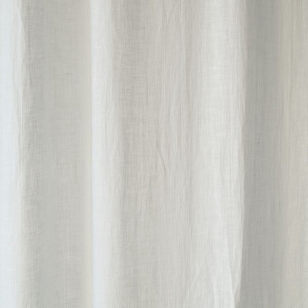 Biała lekka lniana zasłona z przeszyciem tunelowym Linen Tales Daytime, 250 x 130 cm-image-1
