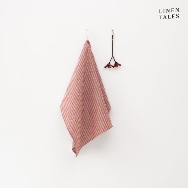 Lniana ścierka 45x65 cm Red Natural Stripes – Linen Tales