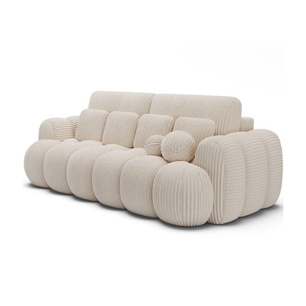 Beżowa sztruksowa rozkładana sofa 256 cm Cotonn – ELTAP-image-2