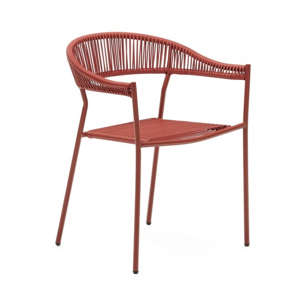 Ceglaste krzesła z imitacji rattanu zestaw 4 szt. Futadera – Kave Home