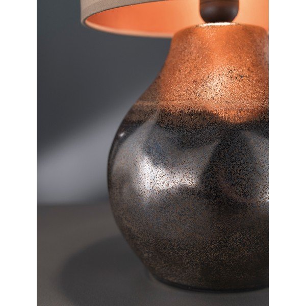 Brązowa lampa stołowa Fischer & Honsel Bollo-image-1