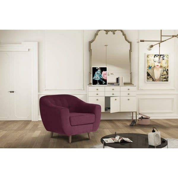 Bordowy fotel Jalouse Maison Vicky-image-1