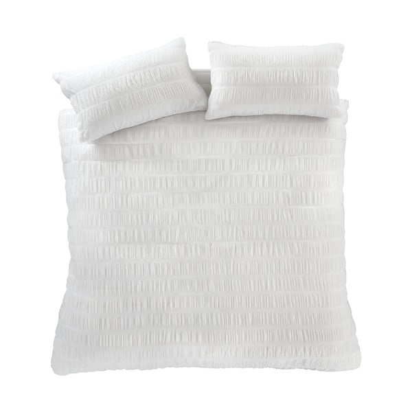 Biała pościel dwuosobowa 200x200 cm Seersucker – Catherine Lansfield